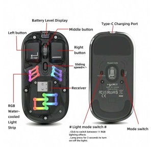 ماوس بی سیم سایلنت فشن مدل XWD118 M08 RGB